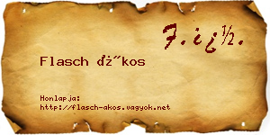 Flasch Ákos névjegykártya